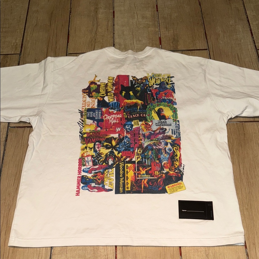 Vintage horror movie we11done rare Men's Shirt with Multicolor Poster medium
